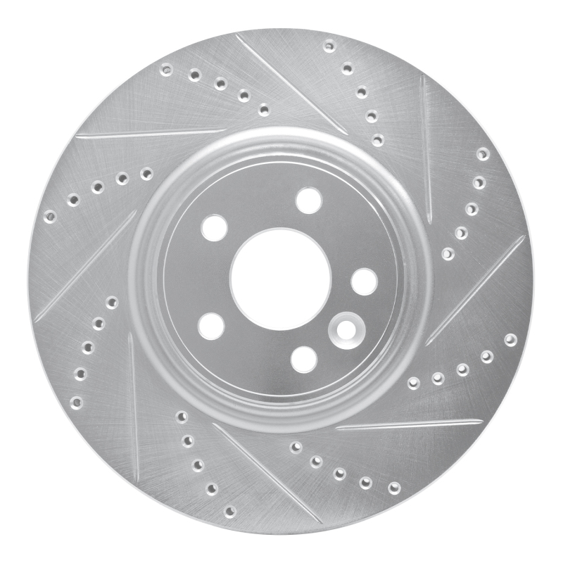 Volvo S60 Brake Rotor (1) - Front Right - R1 Concepts - Drilled & Slotted - Silver - `07-`16